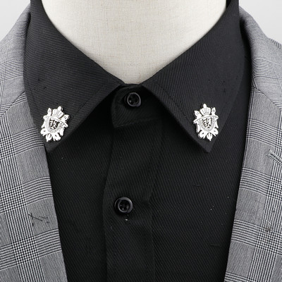 1 pereche de broșă retro broșă pentru guler frunze de copac de modă vintage, cămăși cu coroană scobită, costume, accesorii de bijuterii pentru piept