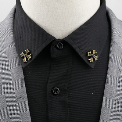 1 pereche de broșă retro broșă pentru guler frunze de copac de modă vintage, cămăși cu coroană scobită, costume, accesorii de bijuterii pentru piept