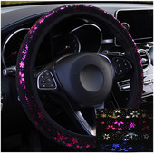Hot univerzális autó kormánykerék burkolat hópehely mintás hópehely minta, amely megmutatja a személyiséget női lányoknak 37-38 cm-es készlet
