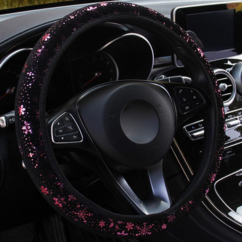 Hot univerzális autó kormánykerék burkolat hópehely mintás hópehely minta, amely megmutatja a személyiséget női lányoknak 37-38 cm-es készlet