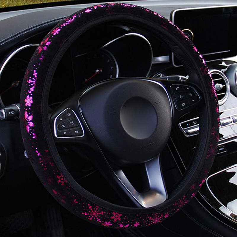 Hot univerzális autó kormánykerék burkolat hópehely mintás hópehely minta, amely megmutatja a személyiséget női lányoknak 37-38 cm-es készlet