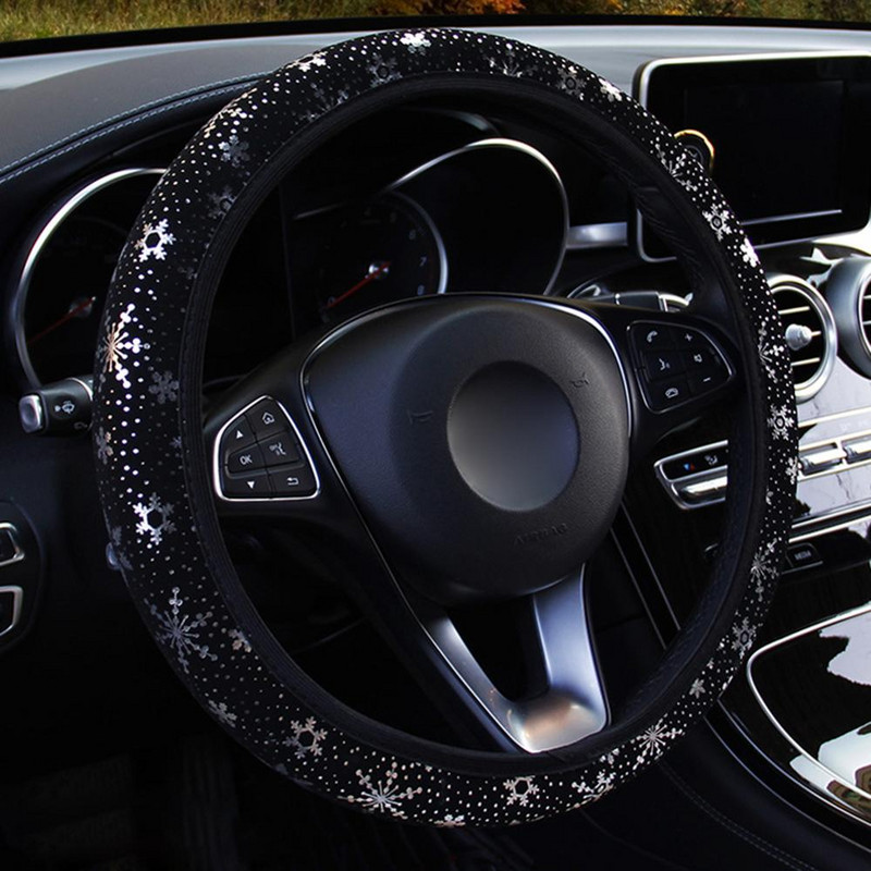 Hot univerzális autó kormánykerék burkolat hópehely mintás hópehely minta, amely megmutatja a személyiséget női lányoknak 37-38 cm-es készlet