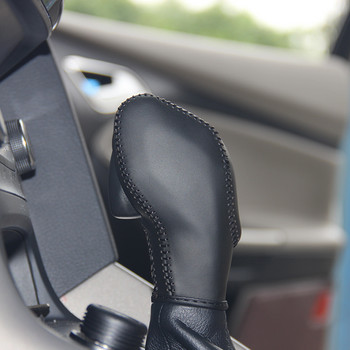 Nappa Δερμάτινο κάλυμμα πόμολο αλλαγής ταχυτήτων Για Ford Focus AT 2015 κάλυμμα αυτοκινήτου στο πόμολο αλλαγής ταχυτήτων Φυσικό δέρμα κάλυμμα πόμολο κιβωτίου ταχυτήτων