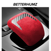 BETTERHUMZ Alcantara pentru Mercedes V177 W177 A180 A200 Interior din fibră de carbon pentru buton schimbător de viteze, accesorii autocolante
