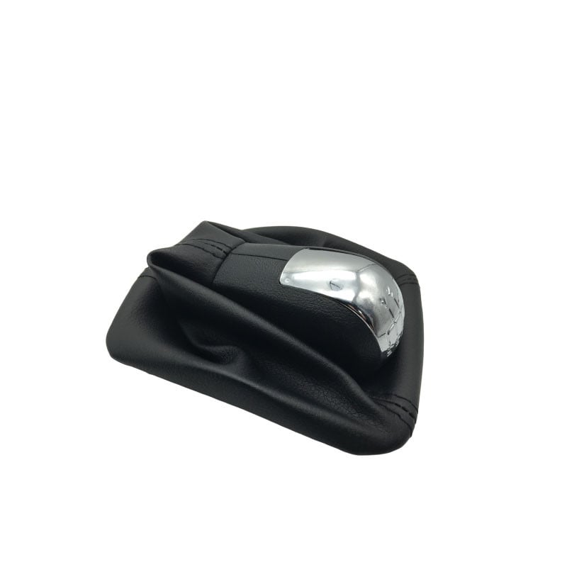 Autó sebességváltó gomb fekete bőr csomagtartó króm sapkával Skoda Octavia II 2 A5 MK2 2004 2005 2006 2007 2008 2009 2010