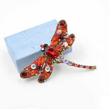 Crystal Vintage Dragonfly καρφίτσες για γυναίκες Μεγάλες καρφίτσες με έντομα Μόδα παλτό φόρεμα Αξεσουάρ Χαριτωμένα κοσμήματα 2023