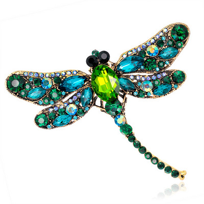 Crystal Vintage Dragonfly καρφίτσες για γυναίκες Μεγάλες καρφίτσες με έντομα Μόδα παλτό φόρεμα Αξεσουάρ Χαριτωμένα κοσμήματα 2023
