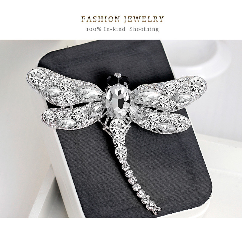 Broșe cu libelule vintage de cristal pentru femei Broșă mare cu insecte Pin Accesorii pentru haine pentru rochie de modă Bijuterii drăguțe 2023