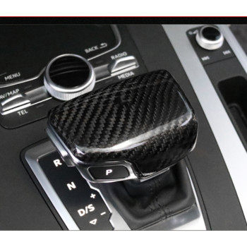 Въглеродни влакна, капак на копчето за превключване на скоростите, декорация на манипулатора, стикер за стайлинг на автомобили за Audi A3 A4 A5 A6 A7 Q2 Q3 Q5 Q7 S6 S7 Аксесоари