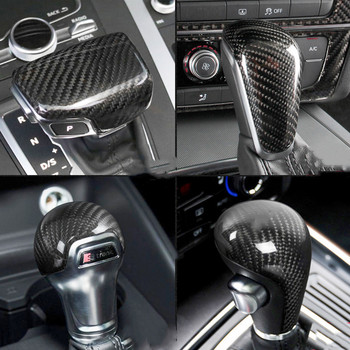 Διακόσμηση αυτοκόλλητο στυλ αυτοκινήτου για Audi A3 A4 A5 A6 A7 Q2 Q3 Q5 Q7 S6 S7 Αξεσουάρ χειριστηρίου χειριστηρίου αλλαγής ταχυτήτων από άνθρακα