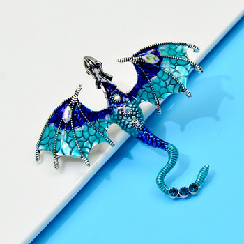 Enamel Fly Dragon Brooch Beautiful Legand Animal Pin 3 Διαθέσιμα χρώματα Χειμερινά κοσμήματα Υψηλής ποιότητας Νέο 2023