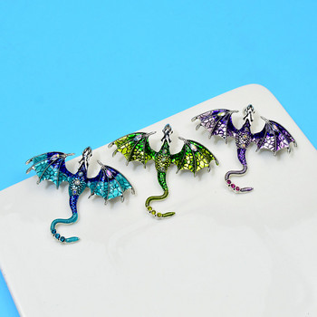 Enamel Fly Dragon Brooch Beautiful Legand Animal Pin 3 Διαθέσιμα χρώματα Χειμερινά κοσμήματα Υψηλής ποιότητας Νέο 2023