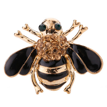 2022 Популярни висококачествени игли Кристална пчела Брошка Моден капков маслен дизайн Банкет Елегантна значка с животно насекомо Корсаж