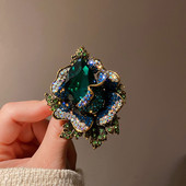 Vintage Dainty Puni cvjetni broševi od kamenčića za žene Luksuzni šareni medvjed, dugi broš s kićankama, osobni dodaci