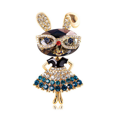 2022 Purtați rochie iepure broșe pentru femei 2 culori frumusețe sclipitoare Anul animal al iepurașului rar broșă ace Cadouri