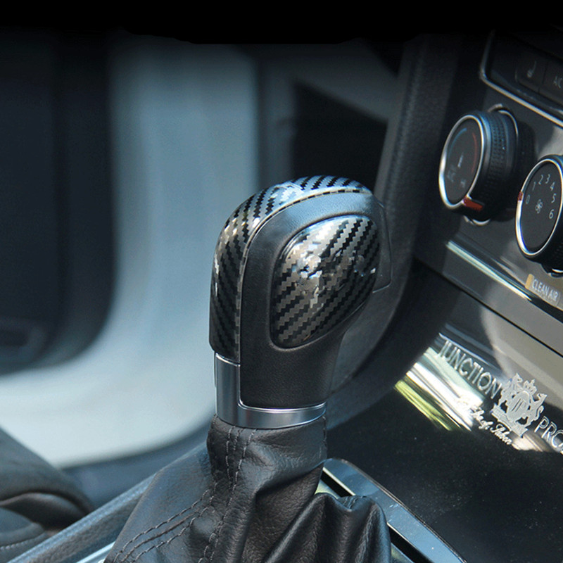 Szénszálas textúrájú autós sebességváltó gomb panel díszítő matrica Volkswagen VW Golf 5 6 7 GTI Passat B6 B7 MK6 MK7 CC Jetta POLO típushoz