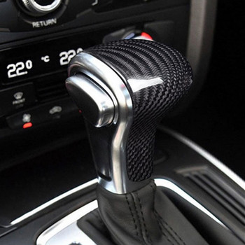 Αυτοκόλλητα Κάλυμμα πόμολο κεφαλής αλλαγής ταχυτήτων αυτοκινήτου Καπάκι μαύρο ανθρακόνημα για Audi A6 A4 B8 A5 A7 Q5 8R Q7 S6 S7 Αξεσουάρ εσωτερικής διακόσμησης