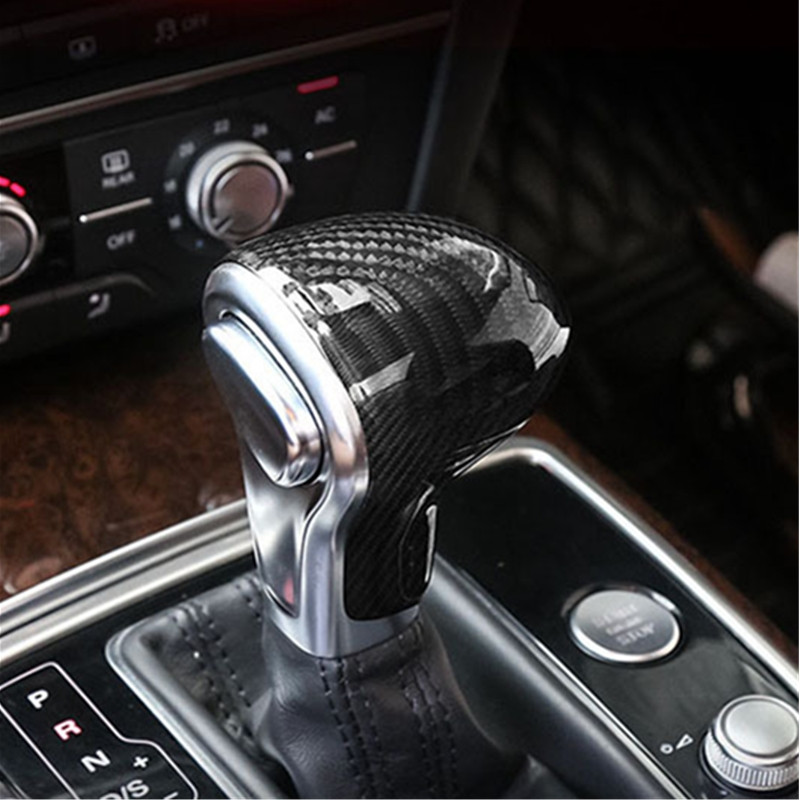 Autós sebességváltó fejgomb burkolat matricák sapka fekete szénszálas Audi A6 A4 B8 A5 A7 Q5 8R Q7 S6 S7 belső dekor tartozékaihoz