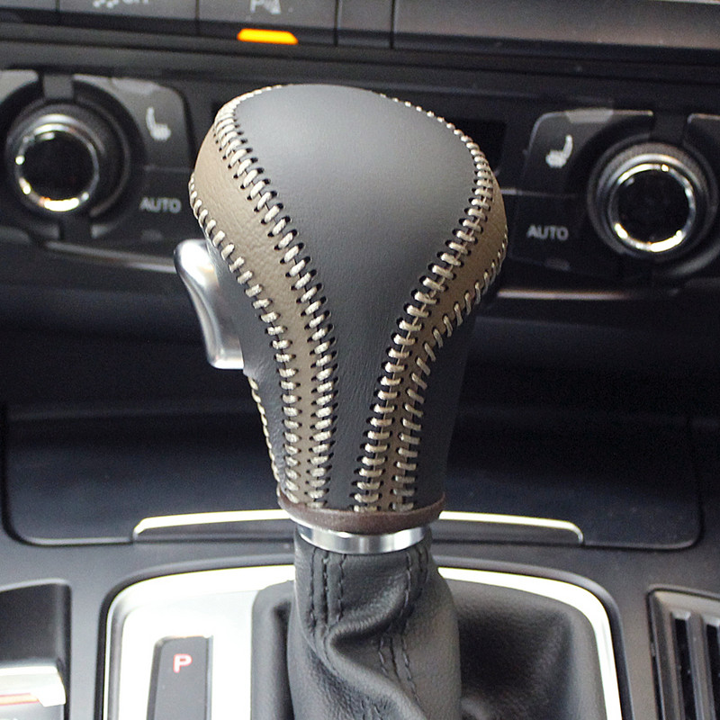 Yuji-Hong Husă automată de viteze din piele naturală neagră pentru Audi A4 A5 A8 Q3 Q5 Q7 2009-2010 Gulerele de schimbare automată