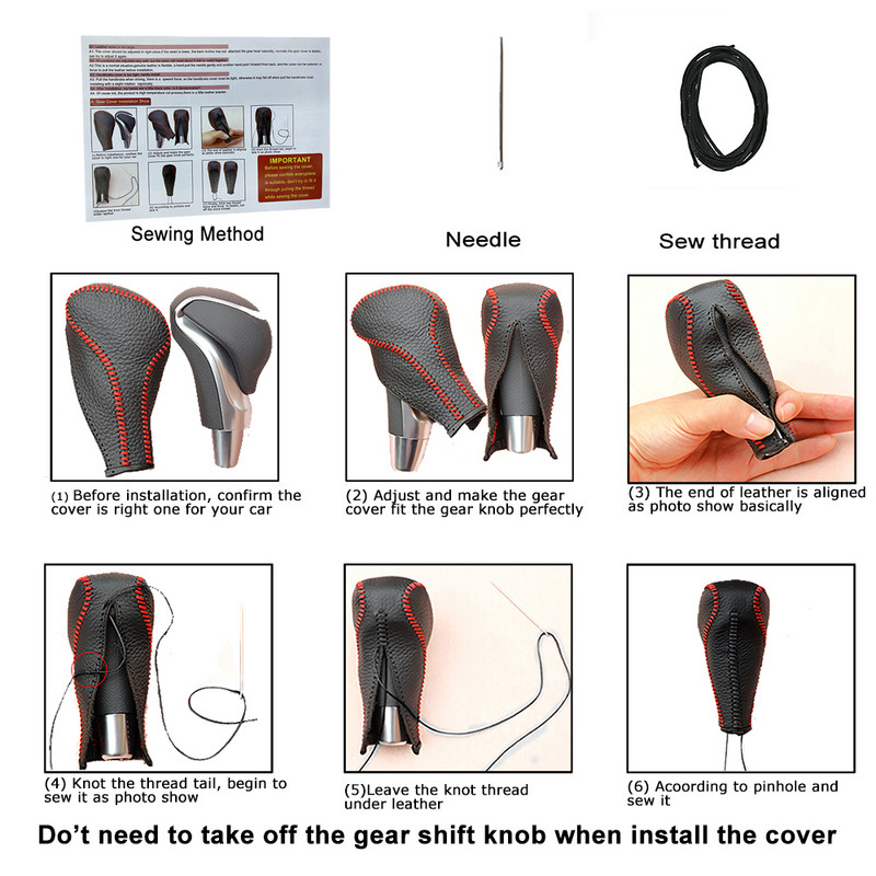 Yuji-Hong Husă automată de viteze din piele naturală neagră pentru Audi A4 A5 A8 Q3 Q5 Q7 2009-2010 Gulerele de schimbare automată