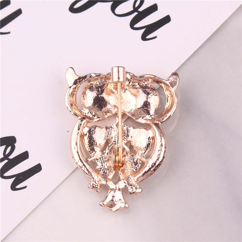 TODOX Broșe Moda aliaj de zinc cristal desen animat rafinat bufniță drăguță strasuri ace accesoriu de îmbrăcăminte cadouri de nuntă fete bărbat