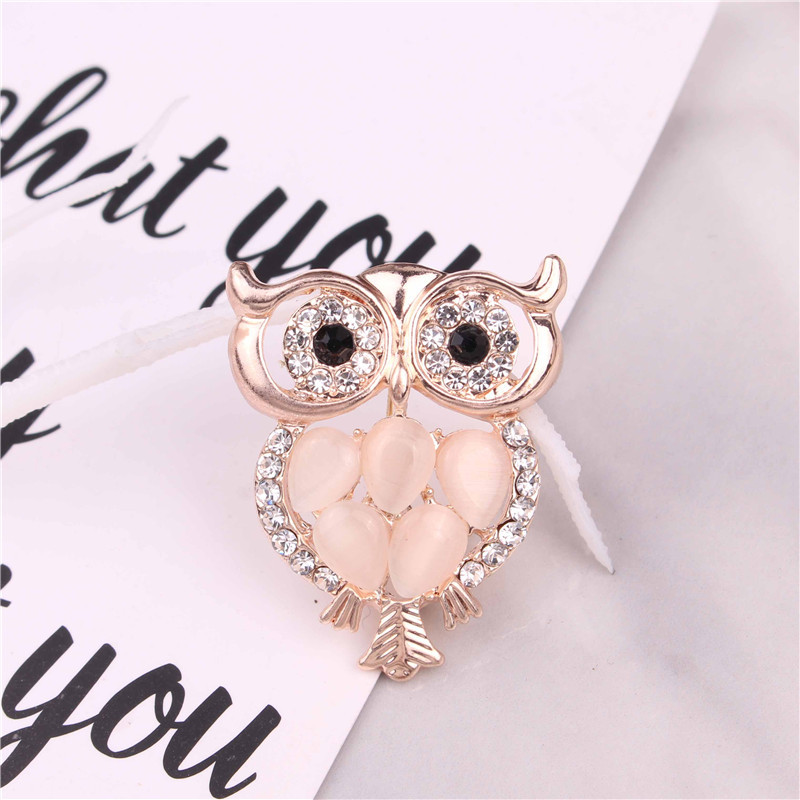 TODOX Broșe Moda aliaj de zinc cristal desen animat rafinat bufniță drăguță strasuri ace accesoriu de îmbrăcăminte cadouri de nuntă fete bărbat