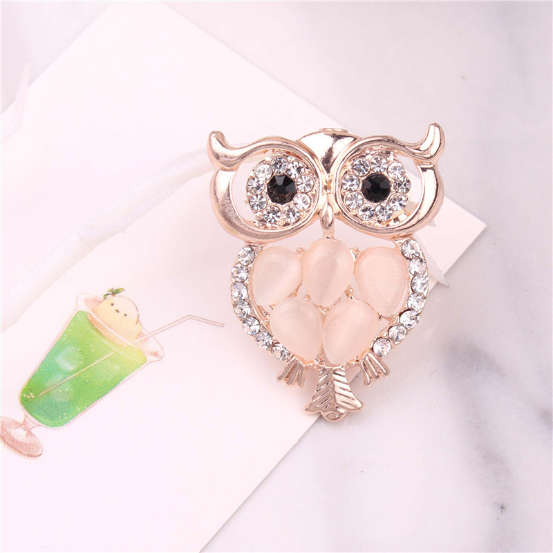 TODOX Broșe Moda aliaj de zinc cristal desen animat rafinat bufniță drăguță strasuri ace accesoriu de îmbrăcăminte cadouri de nuntă fete bărbat