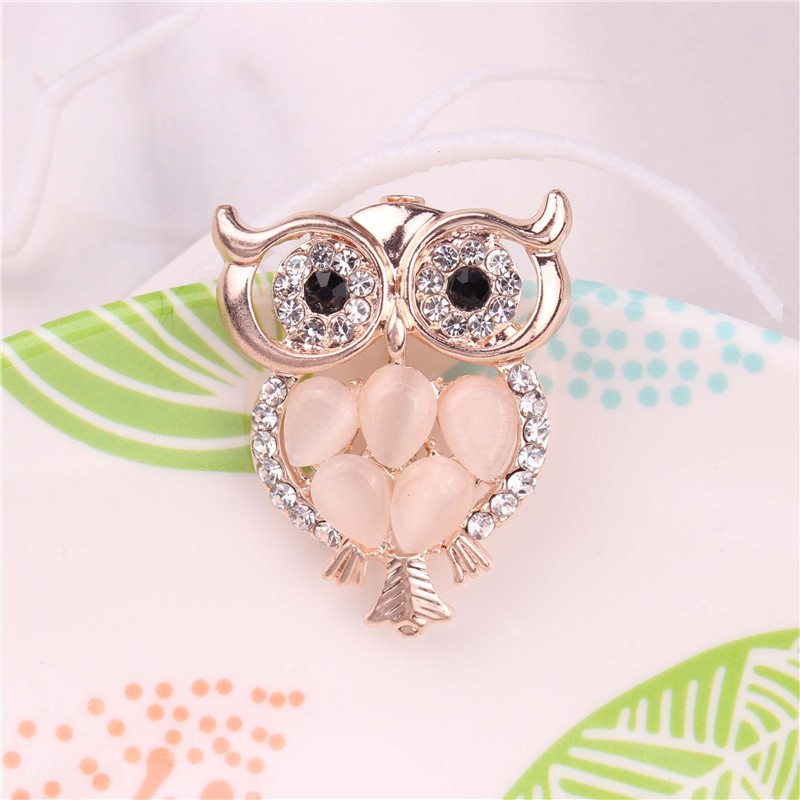 TODOX Broșe Moda aliaj de zinc cristal desen animat rafinat bufniță drăguță strasuri ace accesoriu de îmbrăcăminte cadouri de nuntă fete bărbat