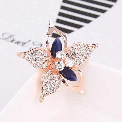 TODOX Broșe din piatră opală Moda femei ochi de pisică cristal rafinat strasuri ace flori de nunta Cadouri pentru fete bărbat