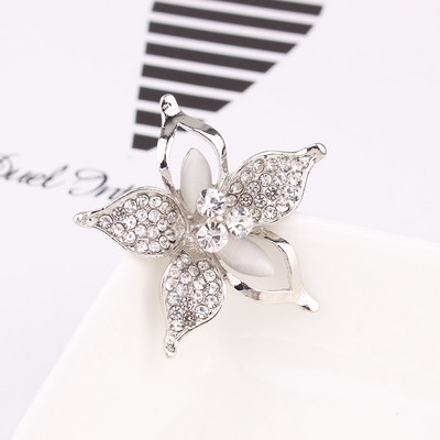 TODOX Broșe din piatră opală Moda femei ochi de pisică cristal rafinat strasuri ace flori de nunta Cadouri pentru fete bărbat