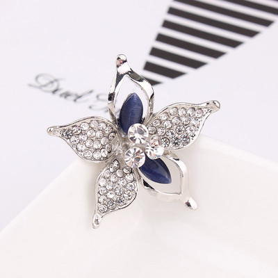 TODOX Broșe din piatră opală Moda femei ochi de pisică cristal rafinat strasuri ace flori de nunta Cadouri pentru fete bărbat