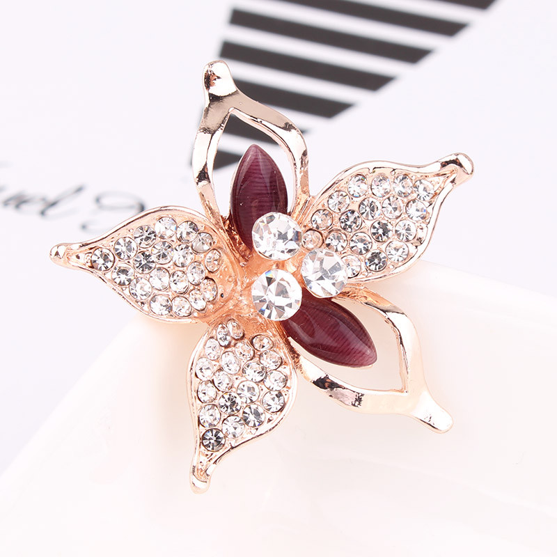 TODOX Broșe din piatră opală Moda femei ochi de pisică cristal rafinat strasuri ace flori de nunta Cadouri pentru fete bărbat