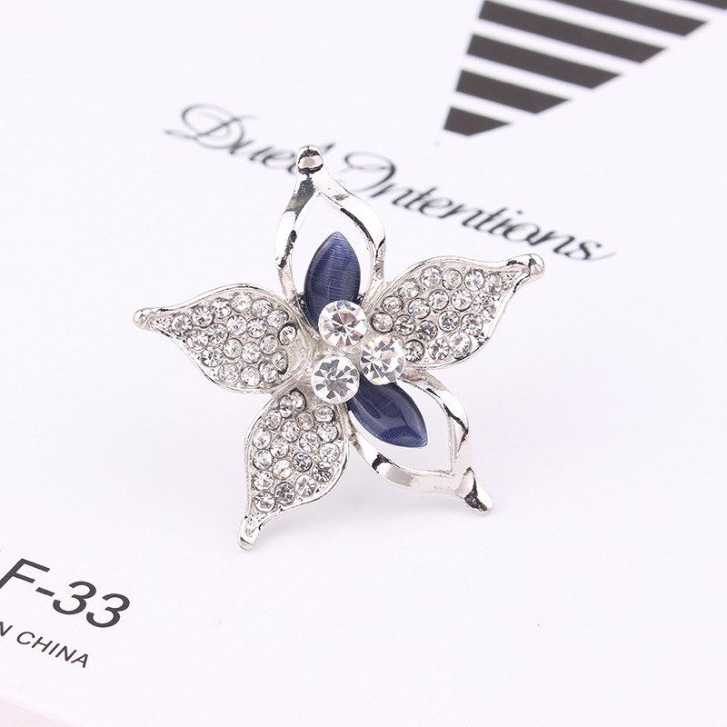 TODOX Broșe din piatră opală Moda femei ochi de pisică cristal rafinat strasuri ace flori de nunta Cadouri pentru fete bărbat