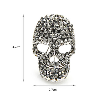 Καρφίτσες Wuli&baby Sparkling Rhinestone Skull για Γυναικείες Unisex Δώρα καρφίτσας με καρφίτσα σε στυλ Punk 2 χρωμάτων