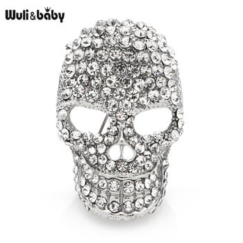 Καρφίτσες Wuli&baby Sparkling Rhinestone Skull για Γυναικείες Unisex Δώρα καρφίτσας με καρφίτσα σε στυλ Punk 2 χρωμάτων