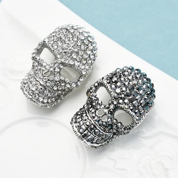 Καρφίτσες Wuli&baby Sparkling Rhinestone Skull για Γυναικείες Unisex Δώρα καρφίτσας με καρφίτσα σε στυλ Punk 2 χρωμάτων