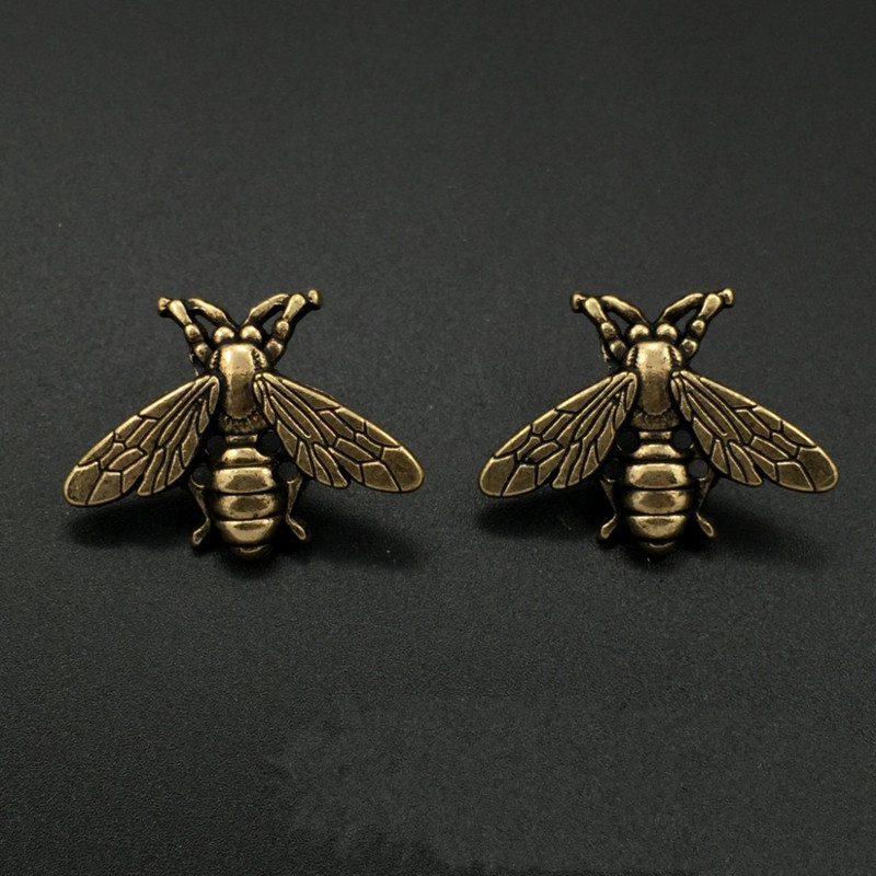 2 buc. Broșă cu închizătoare din aliaj metalic albină retro, broșă clasică de afaceri pentru bărbați, broșă cu insecte, argint antic, culoare aurie 27mm X 20mm
