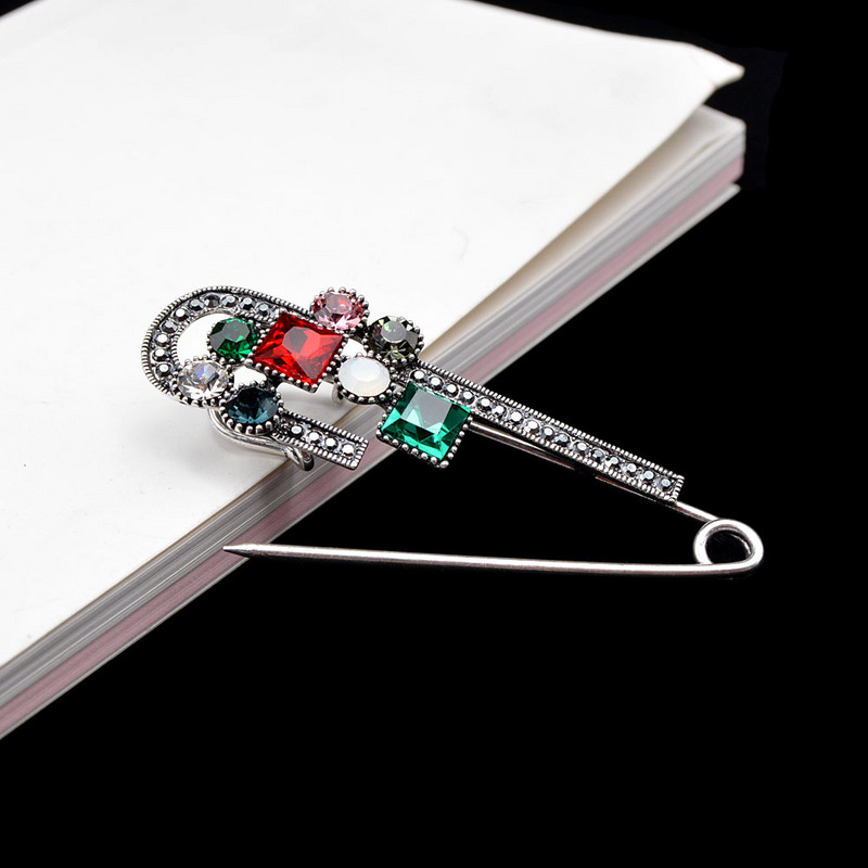 CINDY XIANG Crytsal Safe Pin Broșe pentru femei Pulover vintage mare de primăvară 3 culori disponibile cadou