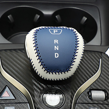 Δερμάτινο αυτοκόλλητο κάλυμμα κεφαλής αλλαγής ταχυτήτων Auto Gear Ταιριάζει για BYD SONG TANG HAN QIN PLUS/PRO/DM-i/EV Αξεσουάρ εσωτερικού αυτοκινήτου