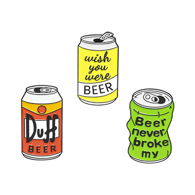 Cutie de bere Ace email personalizat Duff bere broșă geantă haine rever broșă Wish you were beer Badge TV bijuterii cadou pentru fani prieteni