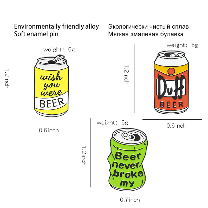 Емайлирана игла за кутии за бира Custom Duff Бира Брошка Чанта Дрехи ...