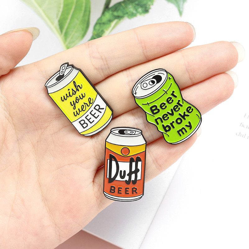Cutie de bere Ace email personalizat Duff bere broșă geantă haine rever broșă Wish you were beer Badge TV bijuterii cadou pentru fani prieteni
