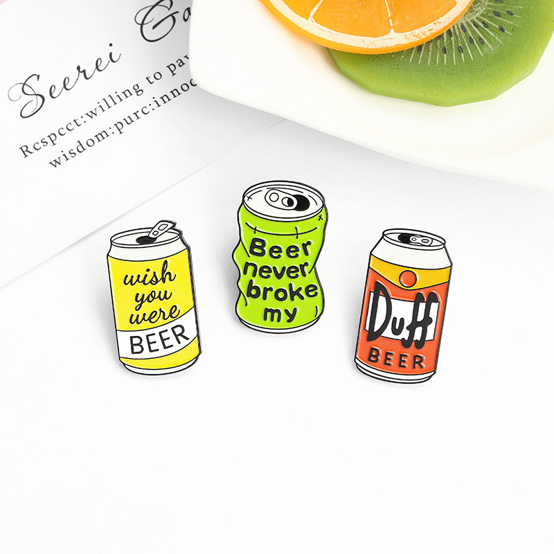 Емайлирана игла за кутии за бира Custom Duff Бира Брошка Чанта Дрехи ...