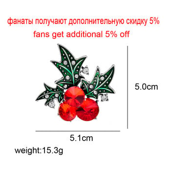 CINDY XIANG Rhinestone Red Χρώμα Φρούτα καρφίτσα Cherry Pin Christmas Design Αξεσουάρ μόδας Χειμερινά κοσμήματα Dropshipping