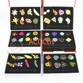 Insigne de gimnastică Pokemone Kanto Johto Hoenn Sinnoh Unova Kalos Regiunea Ligii Insulele Portocalii Ace Broșe Set cutie Monstru de buzunar