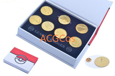 Insigne de gimnastică Pokemone Kanto Johto Hoenn Sinnoh Unova Kalos Regiunea Ligii Insulele Portocalii Ace Broșe Set cutie Monstru de buzunar