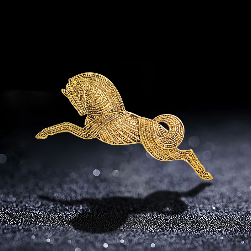 Wuli&baby Ace de broșă de cal de alergare vintage din metal, la modă la modă, pentru femei, cadou 2021