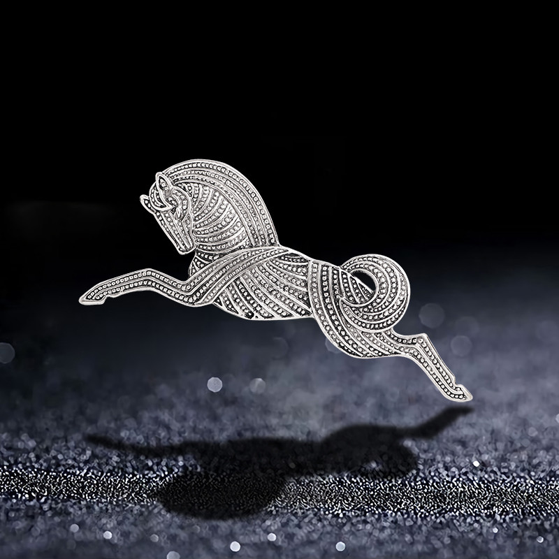 Wuli&baby Ace de broșă de cal de alergare vintage din metal, la modă la modă, pentru femei, cadou 2021