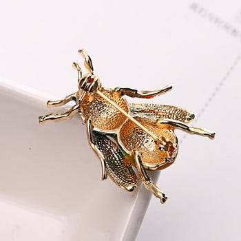 Rinhoo New Fashion Crystal Rhinestone Bee Insect καρφίτσα Vintage σμάλτο Ζώο καρφίτσα για γυναίκες Ανδρική δήλωση κοσμήματα Χονδρική