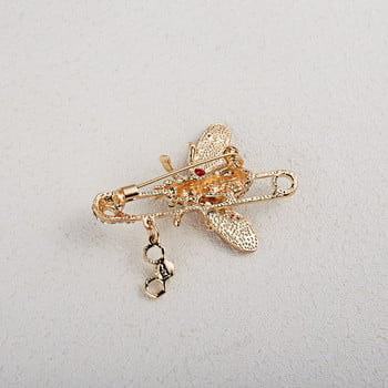 Rinhoo New Fashion Crystal Rhinestone Bee Insect καρφίτσα Vintage σμάλτο Ζώο καρφίτσα για γυναίκες Ανδρική δήλωση κοσμήματα Χονδρική